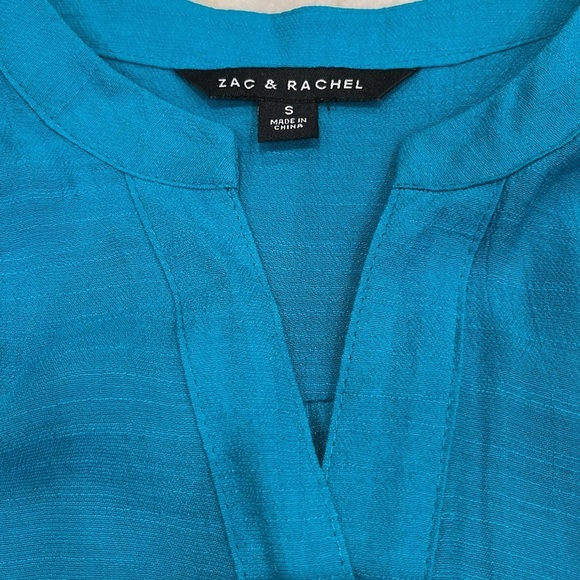 NEW‎ Zac & Rachel | Teal Rayon Button Down Blouse | Women's Teal | Small | NWOT - Picture 6 of 12